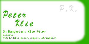 peter klie business card
